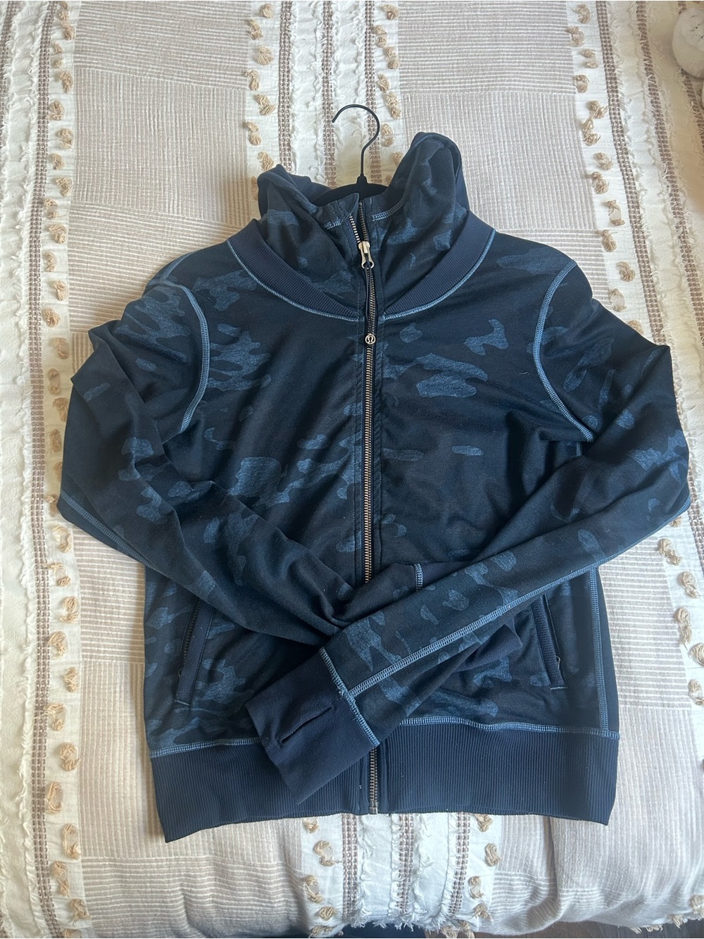 lululemon athletica Navy Blue Camo Zip Hoodie